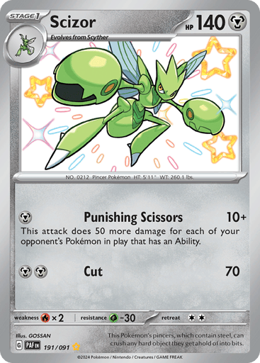 Scizor – Shiny Rare – 191/091 – Paldean Fates