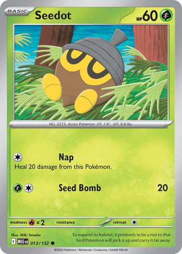 Seedot – Common Reverse Holo – 013/132 – Mega Evolution