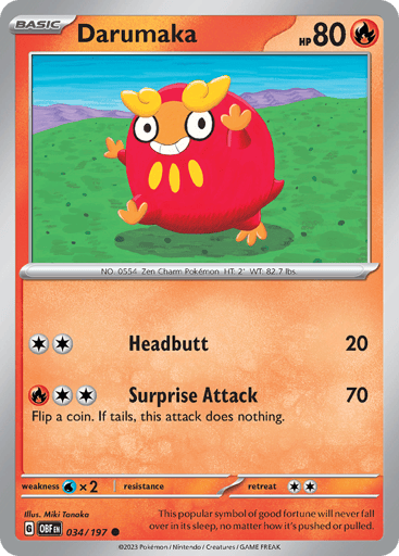 Darumaka – Common Reverse Holo – 034/197 – Obsidian Flames