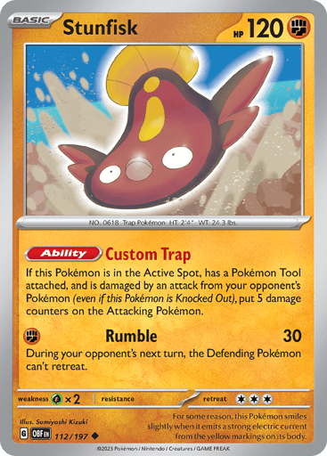 Stunfisk – Uncommon Reverse Holo – 112/197 – Obsidian Flames