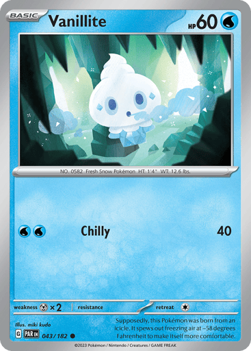 Vanillite – Common Reverse Holo – 043/182 – Paradox Rift