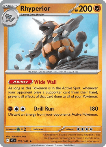 Rhyperior – Rare Reverse Holo – 076/142 – Stellar Crown