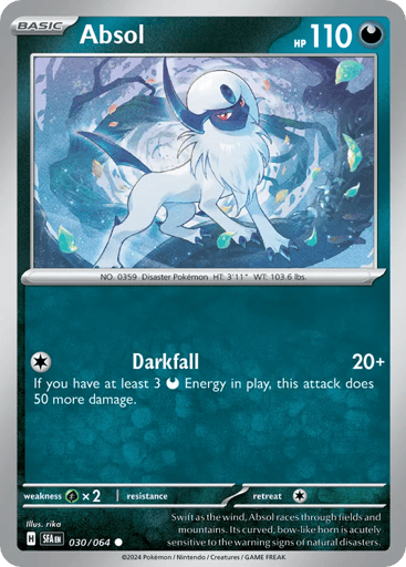 Absol – Common Reverse Holo – 030/064 – Shrouded Fable
