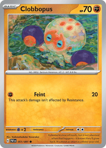 Clobbopus – Common Reverse Holo – 051/091 – Paldean Fates