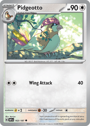 Pidgeotto – Uncommon Reverse Holo – 163/197 – Obsidian Flames