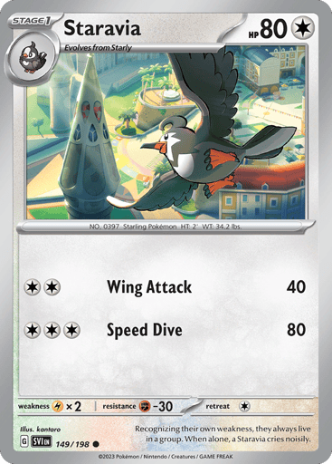 Staravia – Common Reverse Holo – 149/198 – Scarlet & Violet