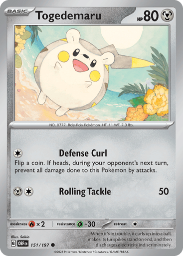 Togedemaru – Common – 151/197 – Obsidian Flames