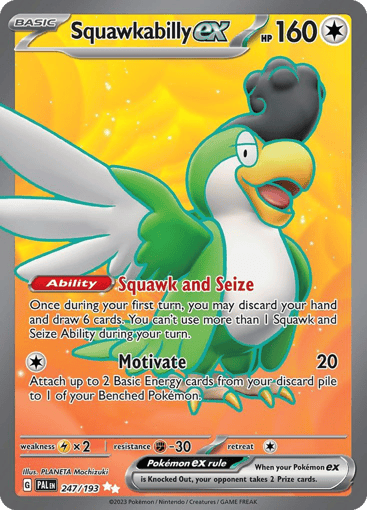 Squawkabilly ex – Ultra Rare – 247/193 – Paldea Evolved