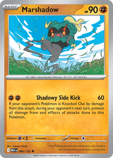 Marshadow – Uncommon Reverse Holo – 080/132 – Mega Evolution