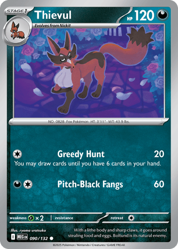 Thievul – Common Reverse Holo – 090/132 – Mega Evolution