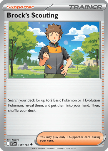 Brock’s Scouting – Uncommon Reverse Holo – 146/159 – Journey Together