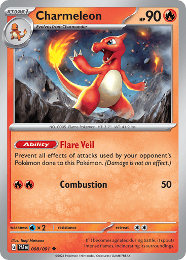 Charmeleon – Uncommon – 008/091 – Paldean Fates