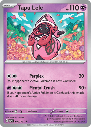 Tapu Lele – Rare Reverse Holo – 092/191 – Surging Sparks
