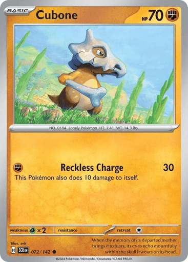 Cubone – Common Reverse Holo – 072/142 – Stellar Crown