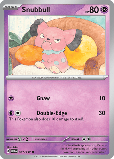 Snubbull – Common Reverse Holo – 087/197 – Obsidian Flames
