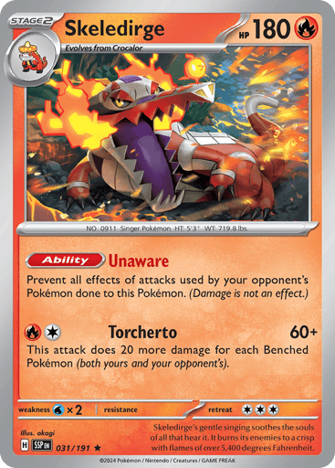 Skeledirge – Rare Holo – 031/191 – Surging Sparks