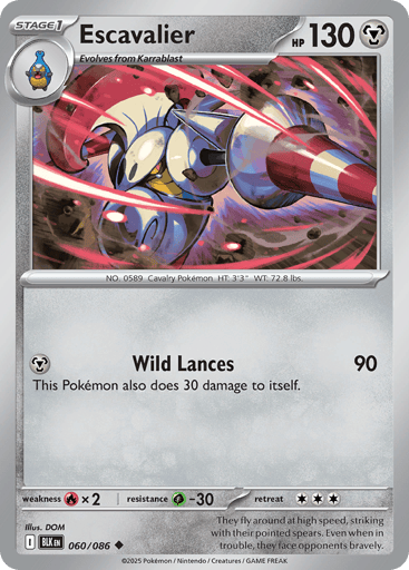 Escavalier – Uncommon Master Ball Reverse Holo – 060/086 – Black Bolt
