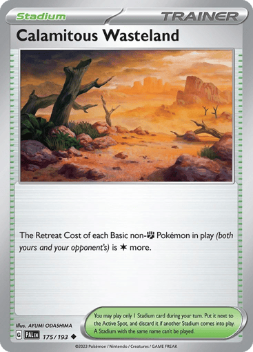 Calamitous Wasteland – Uncommon Reverse Holo – 175/193 – Paldea Evolved