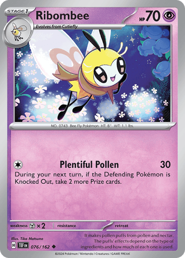 Ribombee – Uncommon Reverse Holo – 076/162 – Temporal Forces