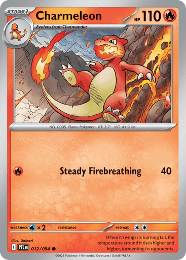 Charmeleon – Common Reverse Holo – 012/094 – Phantasmal Flames