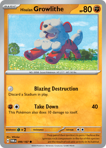Hisuian Growlithe – Common – 099/167 – Twilight Masquerade