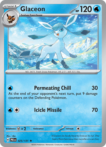 Glaceon – Rare Reverse Holo – 025/131 – Prismatic Evolutions