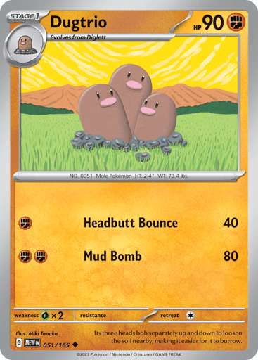Dugtrio – Uncommon – 051/165 – S&V 151