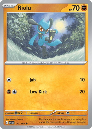 Riolu – Common Reverse Holo – 112/198 – Scarlet & Violet
