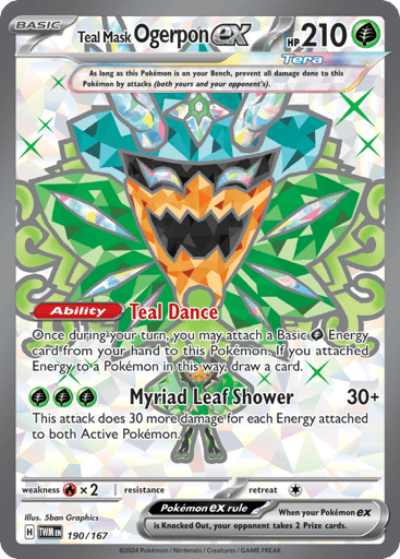 Teal Mask Ogerpon ex – Ultra Rare – 190/167 – Twilight Masquerade