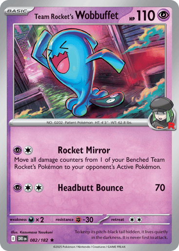 Team Rocket’s Wobbuffet – Rare Holo – 082/182 – Destined Rivals