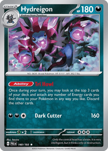 Hydreigon – Rare Reverse Holo – 140/193 – Paldea Evolved