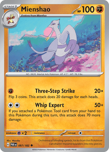 Mienshao – Uncommon Reverse Holo – 097/182 – Paradox Rift