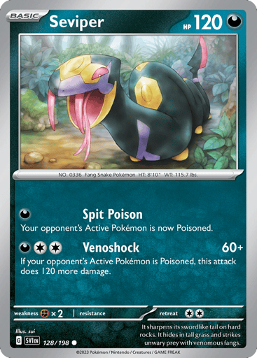 Seviper – Common Reverse Holo – 128/198 – Scarlet & Violet