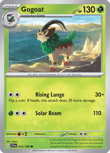 Gogoat – Common Reverse Holo – 012/198 – Scarlet & Violet