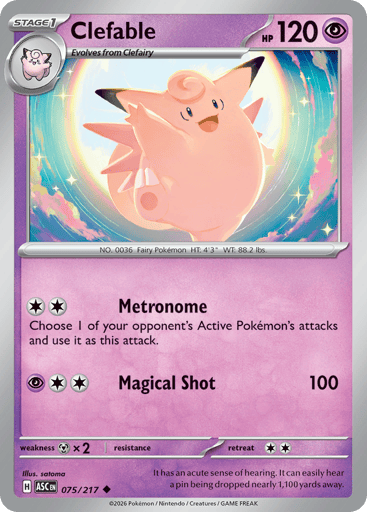 Clefable – Uncommon Reverse Holo – 075/217 – Ascended Heroes