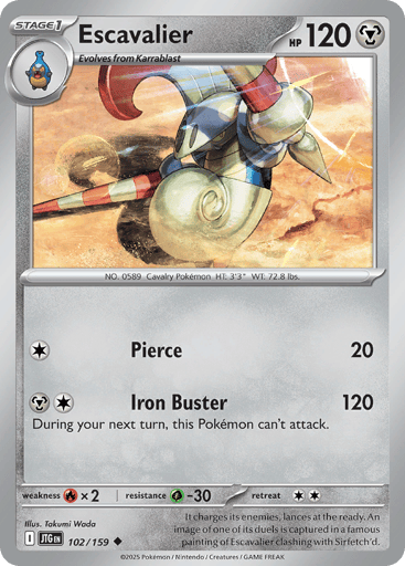 Escavalier – Uncommon Reverse Holo – 102/159 – Journey Together