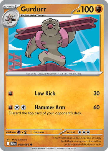 Gurdurr – Common Master Ball Reverse Holo – 048/086 – Black Bolt