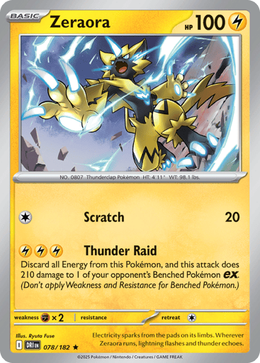 Zeraora – Rare Reverse Holo – 078/182 – Destined Rivals