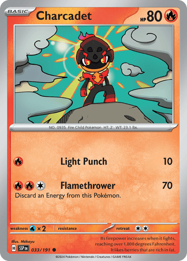 Charcadet – Common Reverse Holo – 033/191 – Surging Sparks