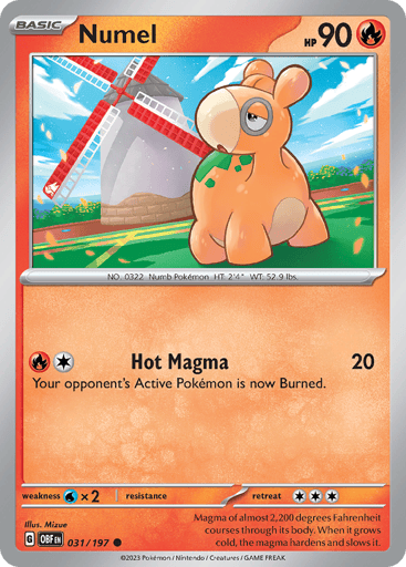 Numel – Common Reverse Holo – 031/197 – Obsidian Flames