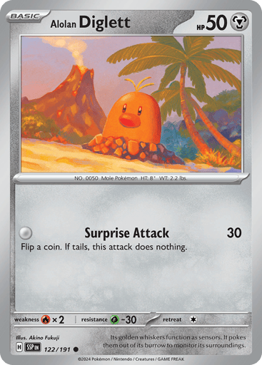Alolan Diglett – Common Reverse Holo – 122/191 – Surging Sparks