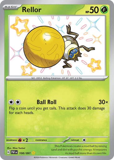Rellor – Shiny Rare – 108/091 – Paldean Fates