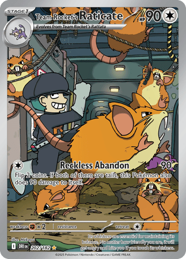 Team Rocket’s Raticate – Illustration Rare – 202/182 – Destined Rivals