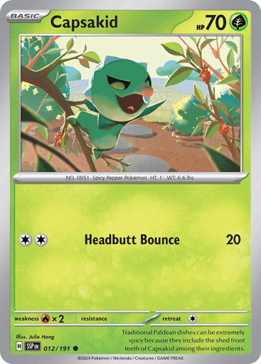 Capsakid – Common Reverse Holo – 012/191 – Surging Sparks