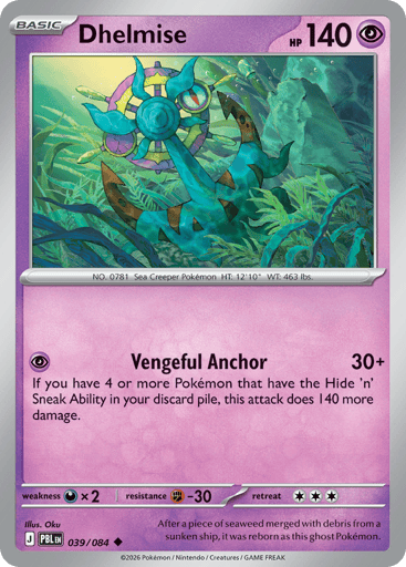 Dhelmise – Uncommon Reverse Holo – 039/084 – Pitch Black