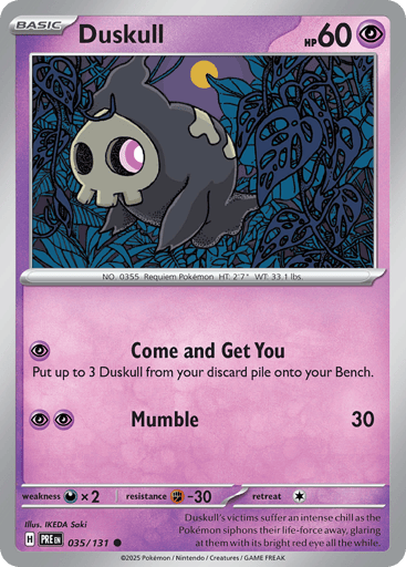 Duskull – Common Master Ball Reverse Holo – 035/131 – Prismatic Evolutions
