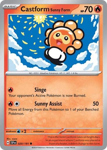 Castform Sunny Form – Common – 020/191 – Surging Sparks