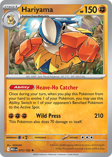 Hariyama – Rare Holo – 073/132 – Mega Evolution
