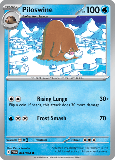 Piloswine – Common Reverse Holo – 024/094 – Phantasmal Flames