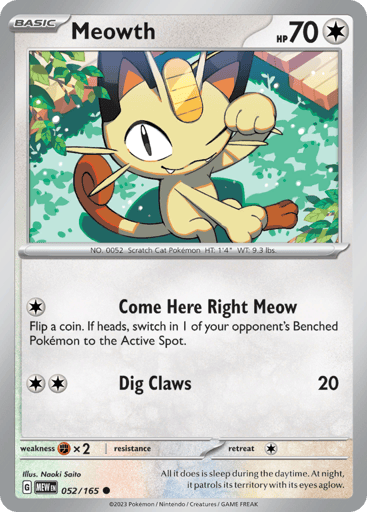 Meowth – Common – 052/165 – S&V 151